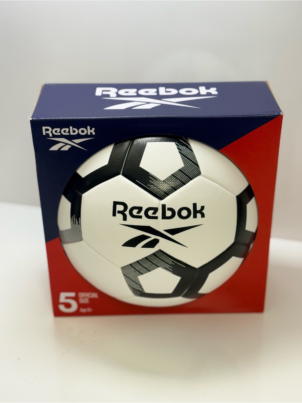 Reebok Black & White Soccer Ball in Branded Box